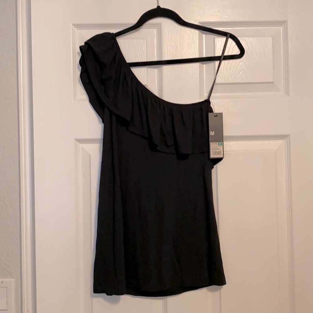 Mossimo brand new black one shoulder blouse.  Tag still on!!